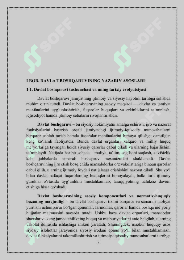 “ZAMONAVIY DAVLATLARNING BOSHQARUV SHAKLLARI ”  mavzusida tayyorlagan KURS ISHI 5