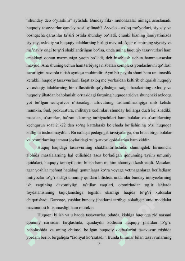 Davlat mexanizmi tushunchasi , tarkibiy qisimlari” mavzusida tayyorlagan KURS  ISHI 7
