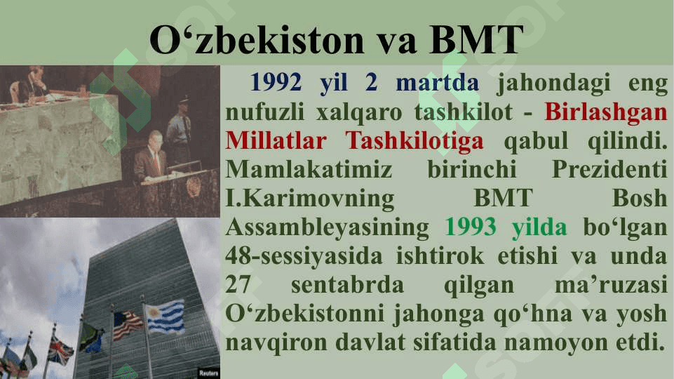 O‘ZBEKISTON RESPUBLIKASINING  JAHON HAMJAMIYATIGA QO‘SHILISHI 5