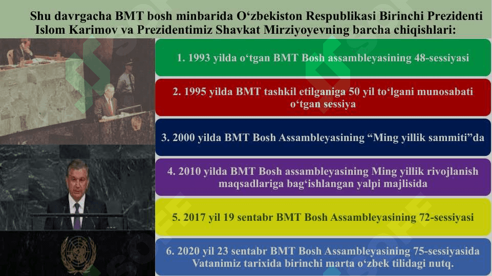 O‘ZBEKISTON RESPUBLIKASINING  JAHON HAMJAMIYATIGA QO‘SHILISHI 7