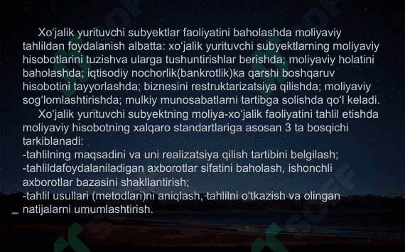 Moliyaviy tahlilni tashkil etish va axborot manbalari 5