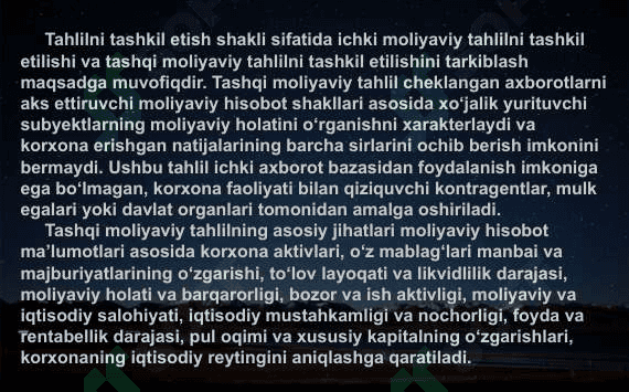 Moliyaviy tahlilni tashkil etish va axborot manbalari 7