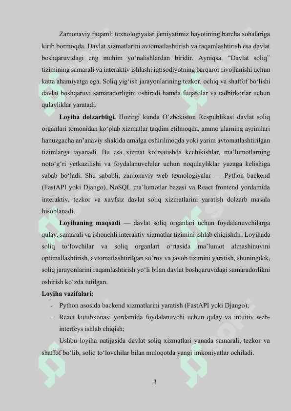 “Davlat soliq” sohasida davlat interaktiv xizmatlarini loyihalashtirish 3