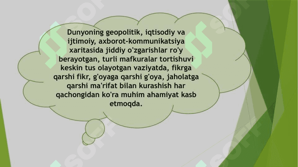 Fikrga qarshi-fikr, g'oyaga qarshi-g'oya, jaholatga qarshi-marifat 3