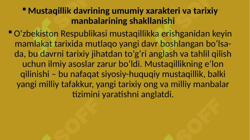 MUSTAQILLIK DAVRI MANBALARI 3
