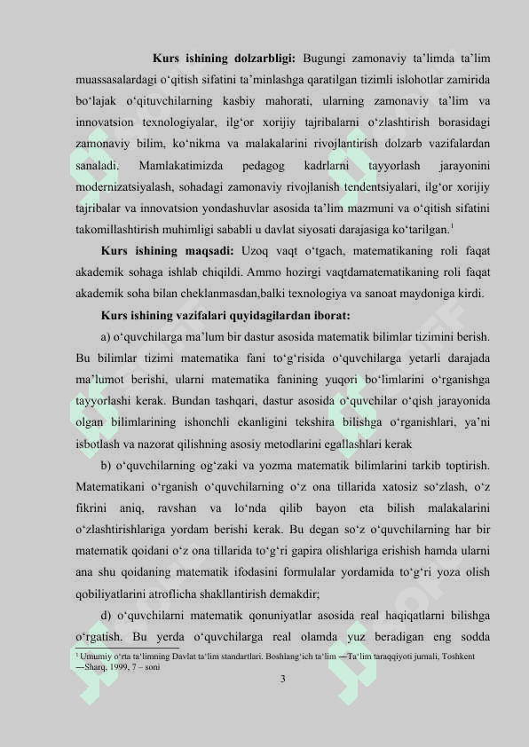 Boshlang‘ich sinflarda matematika o‘qitishda kompetensiyaviy yondashuv. O‘quv dasturi tahlili  (2-sinf) 3