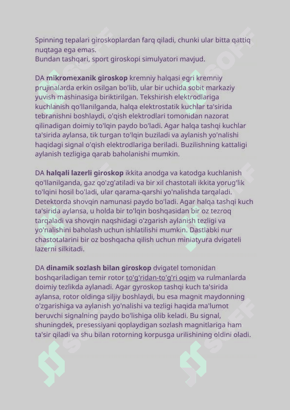 Giroskoplar. O`zgaruvchan massali jism harakati 6