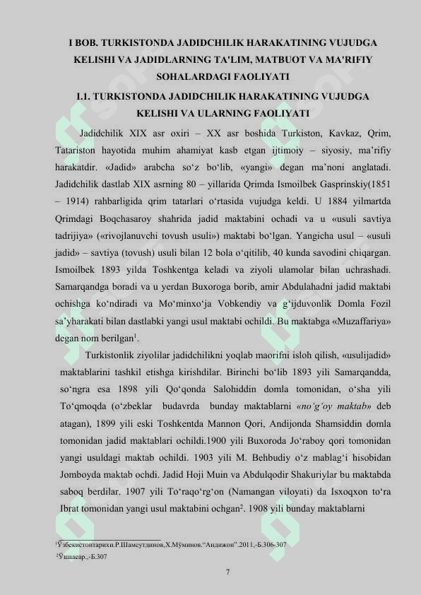 TURKISTON JADIDLARI VA ULARNING MA’RIFIY QARASHLARI  kurs ishi 5