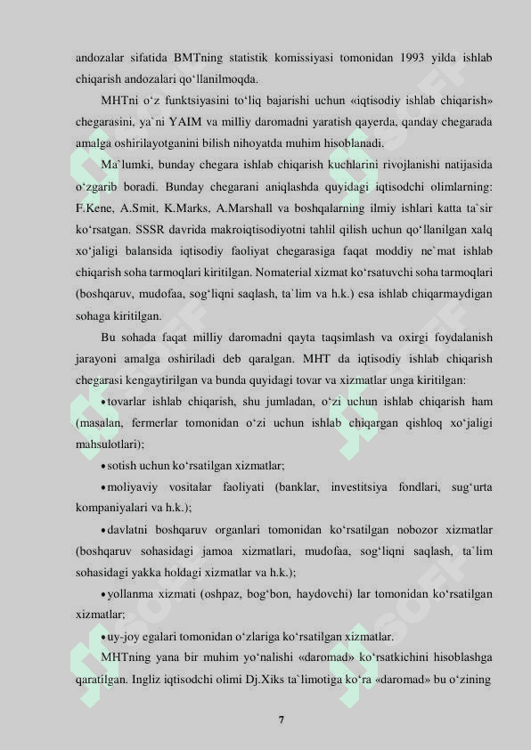 MILLIY HISOBLASH TIZIMIDA BOYLIKNI  ANIQLASHNING O‘ZIGA XOSLIGI 7