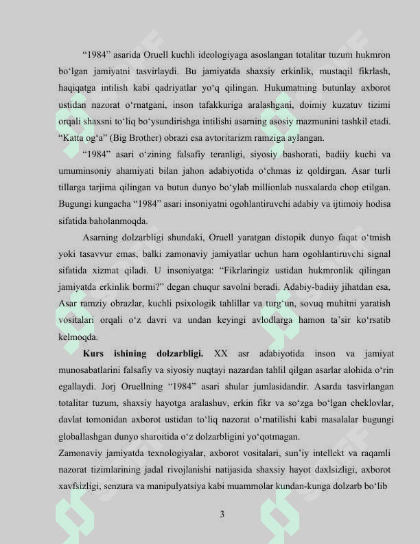 Jorj Oruellning “1894” asaridagi g‘oyalarning bugungi kun uchun ahamiyati 3