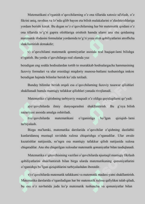 Matematika o’qitish metodikasining predmeti, fan sifatida uning taraqqiyoti 8