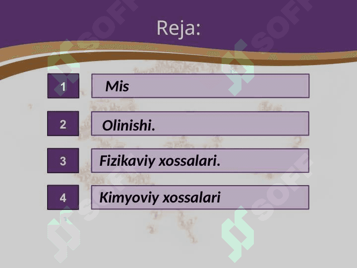 I guruh yonaki guruhcha metallarining davriy jadvaldagi o‘rni. Atom tuzilishi. Xossalari. Mis 2