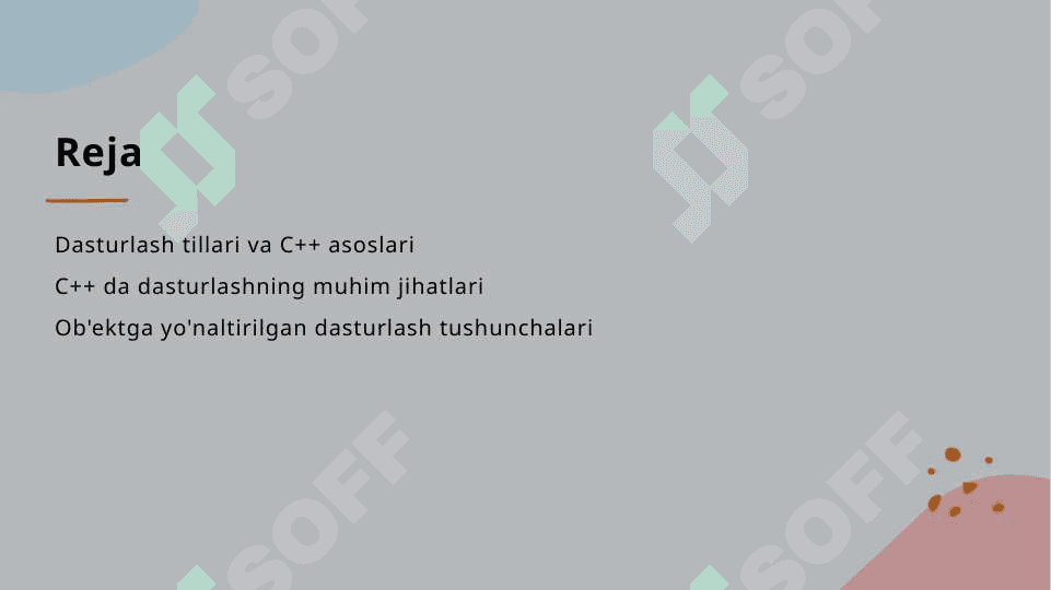 C++ tilida dasturlash asoslari 2