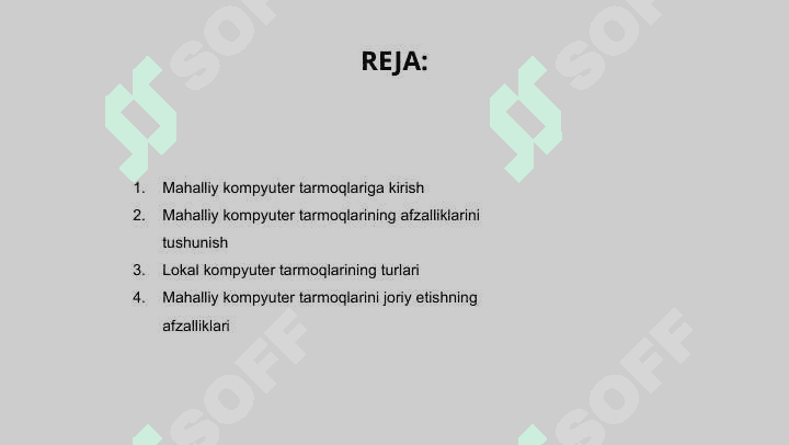 Lokal kompyuter tarmog'i va afzalliklari 2