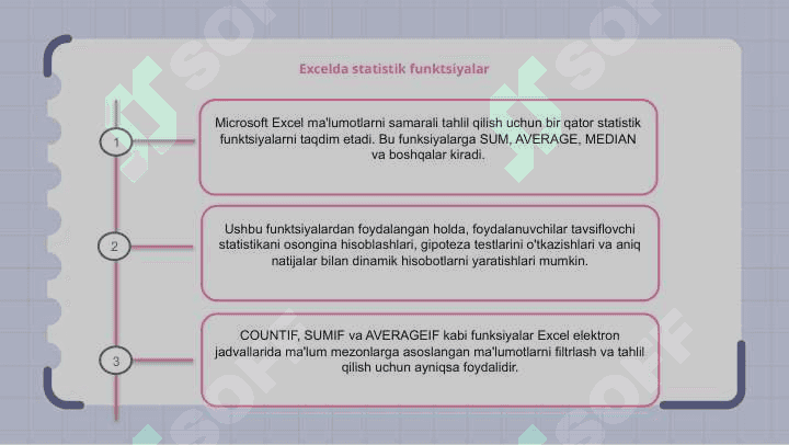 Microsoft Exsel dasturida funksiyalardan foydalanishning o’ziga xos xususiyatlari va usullari 8