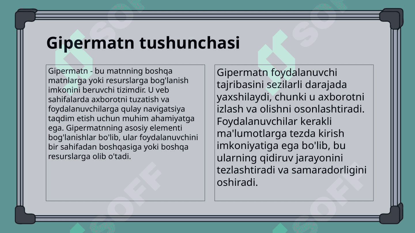 Web dizayn.WWW ga kirish.Gipermatn va gipermedia 4