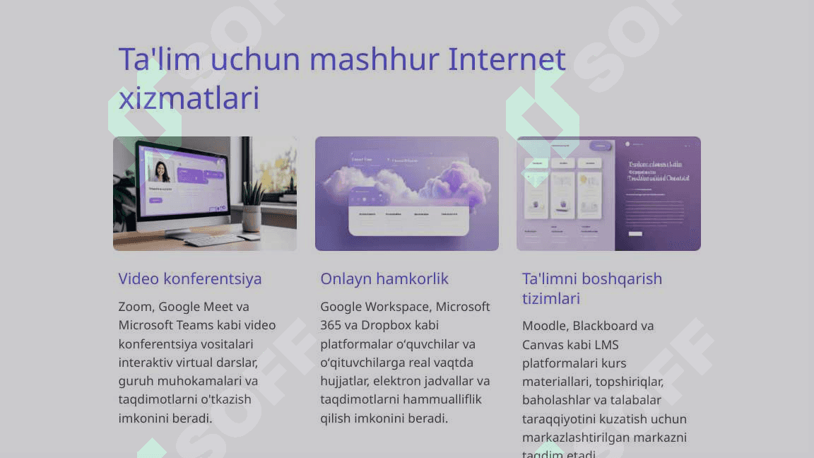 O’quv jarayonini tashkil etishda internet xizmatlaridan foydalanishga kirishish 3