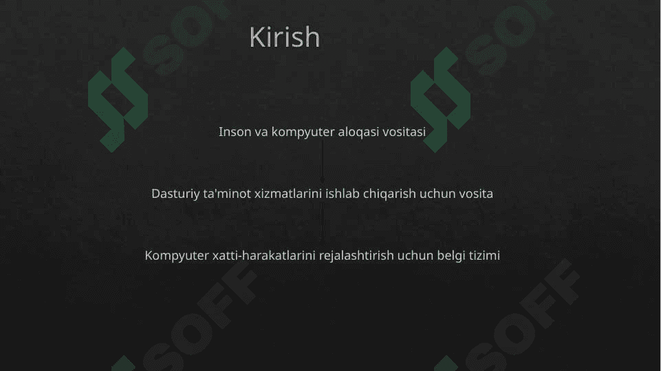 Yuqori va o’ta yuqori darajadagi dasturlash tillari, past darajadagi dasturlash tillari va mashina kodlari 4