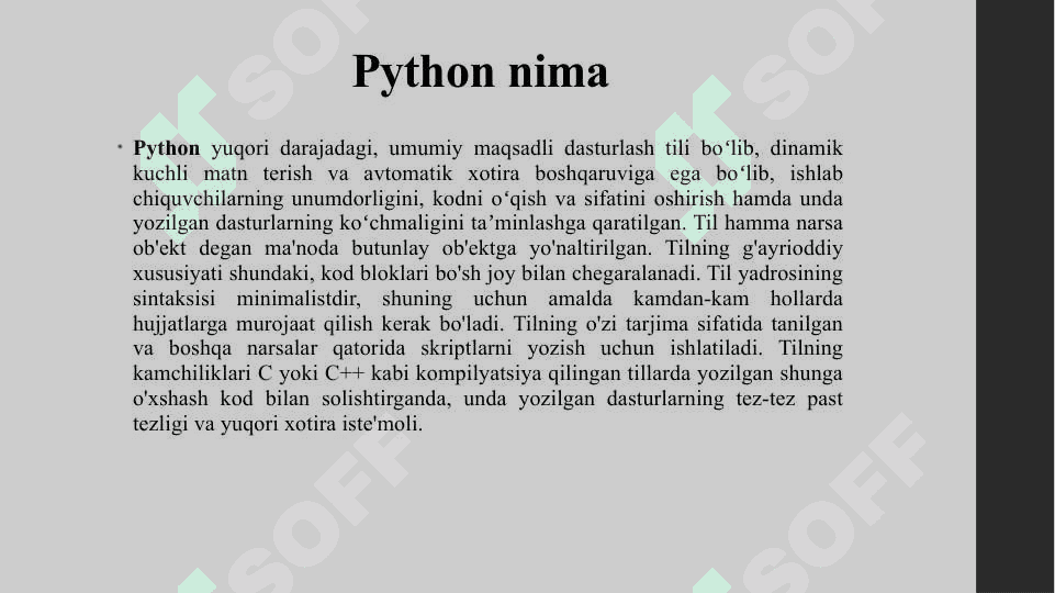 Python dasturlash tili 2