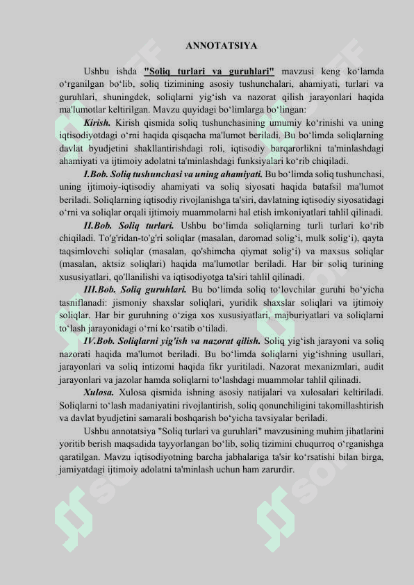 Soliq turlari va guruhlari 2