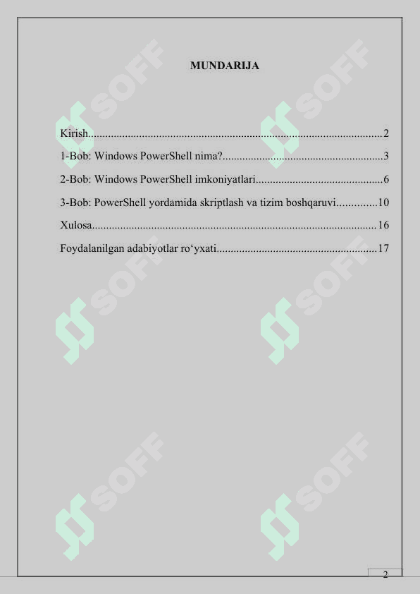 WINDOWS POWERSHELL VA UNING IMKONIYATLARI 2