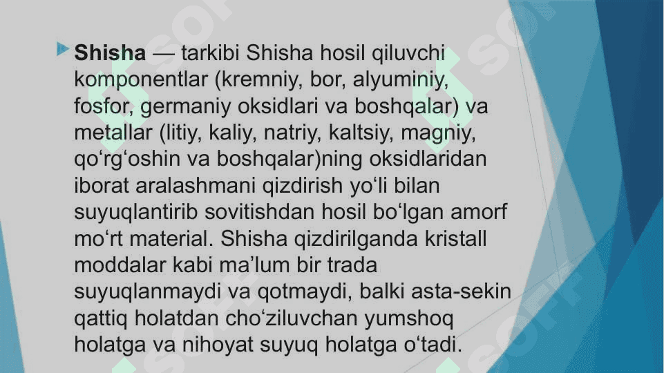 Shishasimon materiallar 3