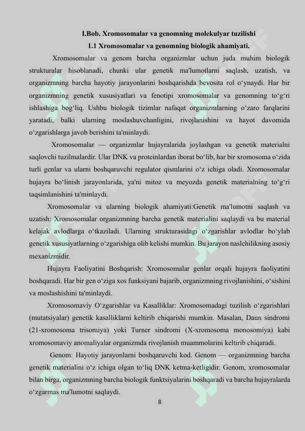 Xramosama genom  mutatsiyalar 8