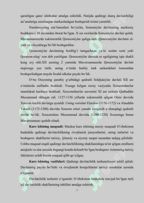 O’ZBEKISTONDA QADIMGI DAVLATCHILIKNING TURLARI VA BOSHQARUV SHAKLI 6