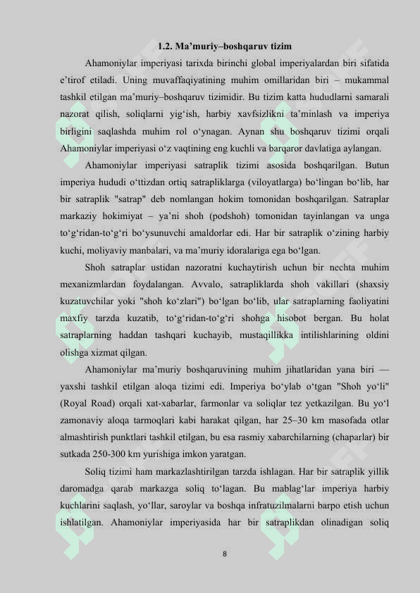 4. O‘RTA OSIYO SATRAPLIKLARIDA BOSHQARUV TIZIMI 7