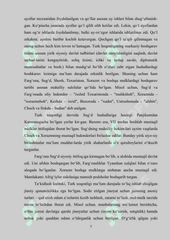 7. TURK XOQONLIGI DAVRIDA MAMLAKAT BOSHQARUVI 6