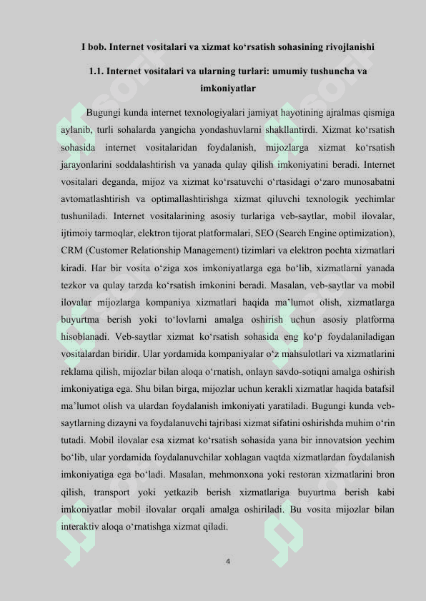 Internet vositalari va xizmat ko‘rsatish sohasining rivojlanishi 4