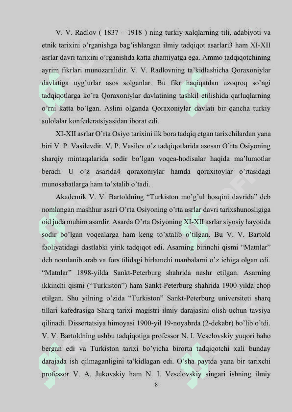 IX-XII asrlarda Markaziy Osiyoga oid manbalar. 8