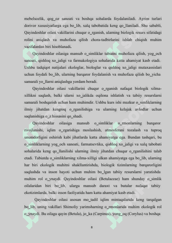 QAYINDOSHLAR OILASI 8