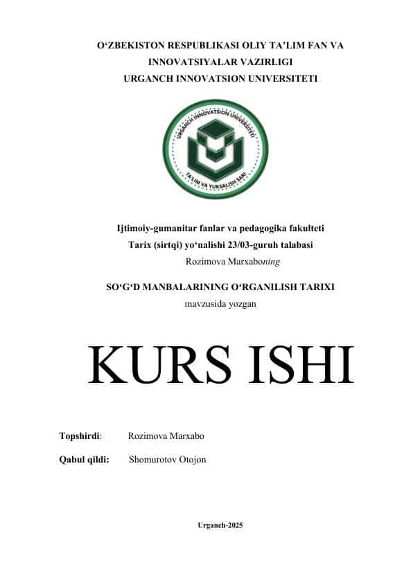 SOʻGʻD MANBALARINING OʻRGANILISH TARIXI