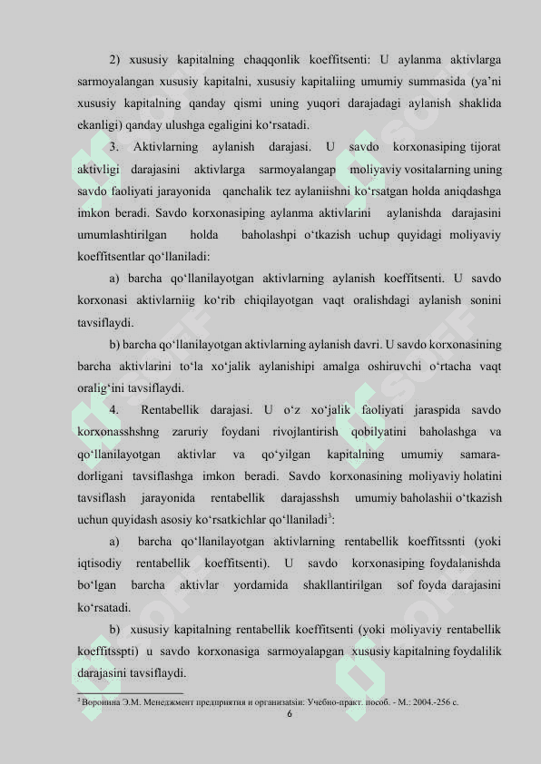 KORXONANING MOLIYAVIY BARQARORLIGI MEZONLARI VA KO’RSATKICHLARI. 6
