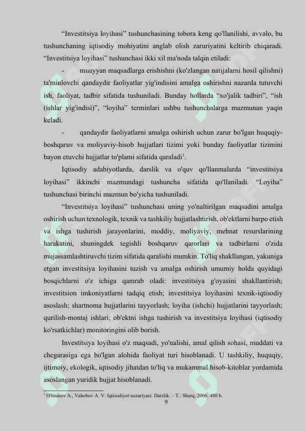 INVESTITSION LOYIHA, UNING SAMARADORLIGINI HISOBLASH 8