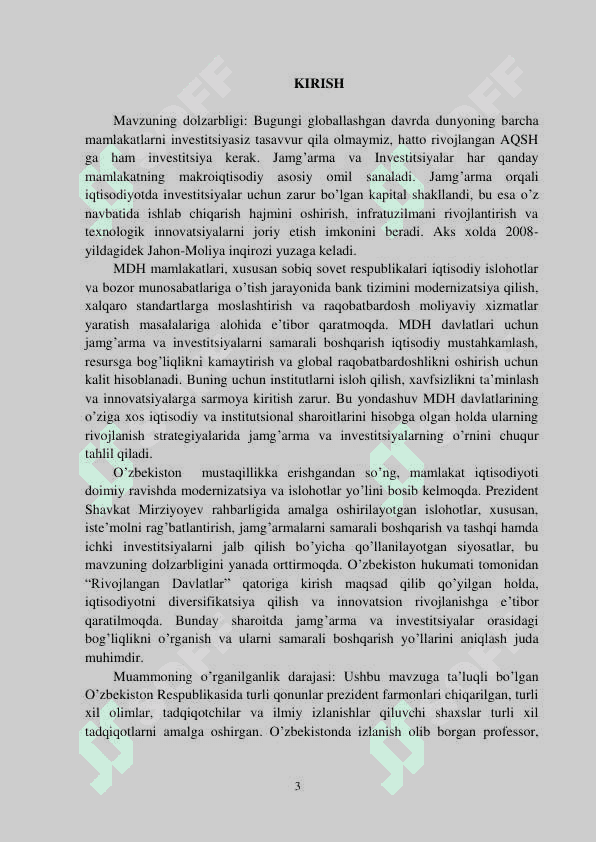 Makroiqtisodiyot rivojlanishida Investitsiya va Jamg'armalar 3