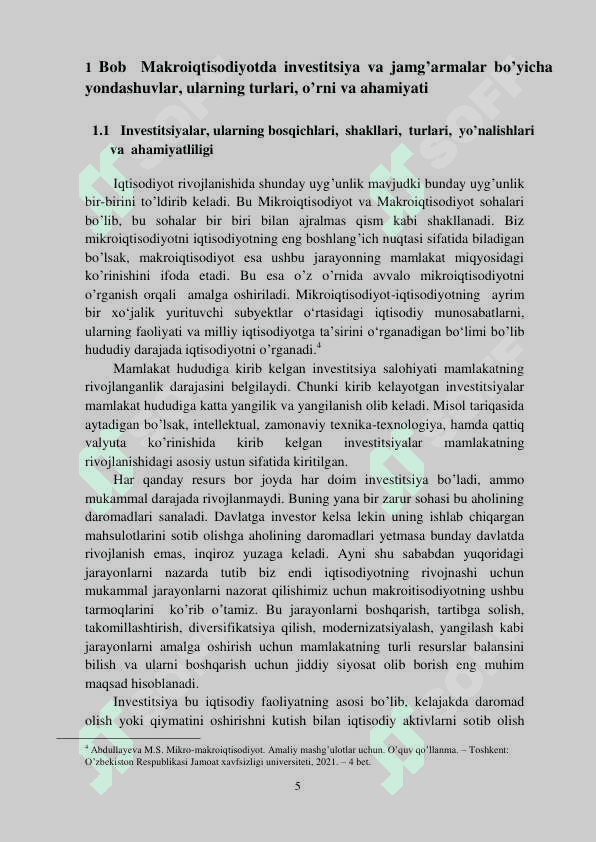 Makroiqtisodiyot rivojlanishida Investitsiya va Jamg'armalar 5