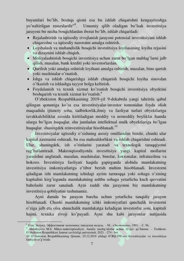 Makroiqtisodiyot rivojlanishida Investitsiya va Jamg'armalar 7