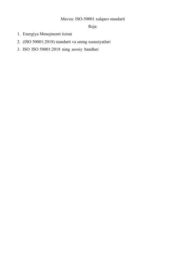 ISO-50001 xalqaro standarti 1