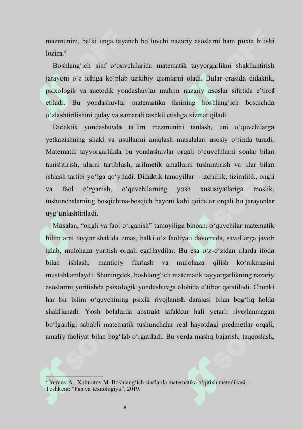 Boshlangʻich sinflarda koʻpaytirish va boʻlishni oʻrgatish metodlari kurs ishi 8