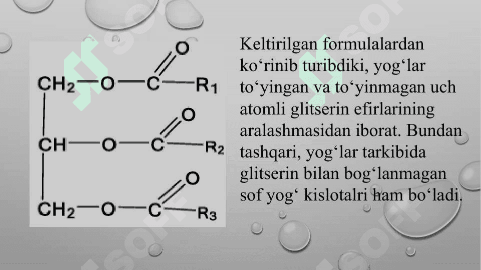Yog'larning tarkibi 6