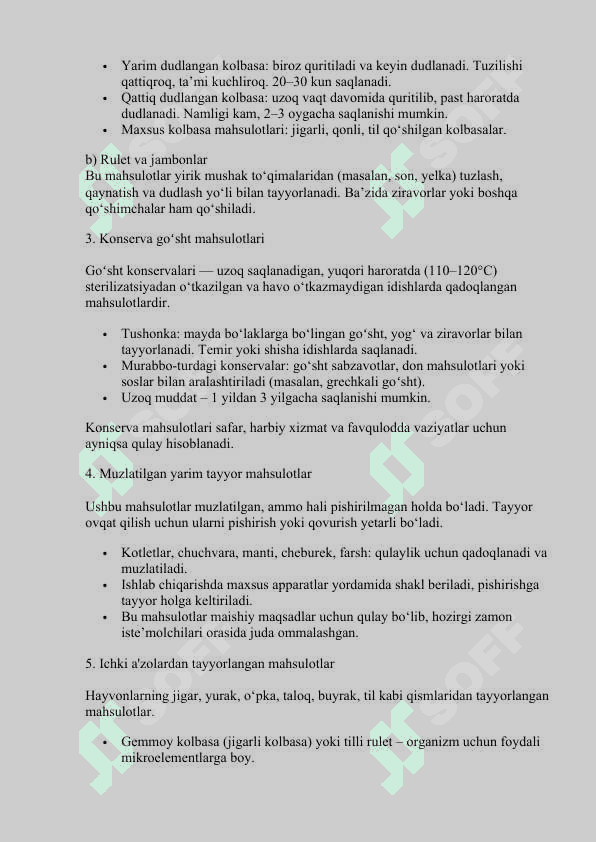 Go'sht va go'sht mahsulotlarining tarkibi 8