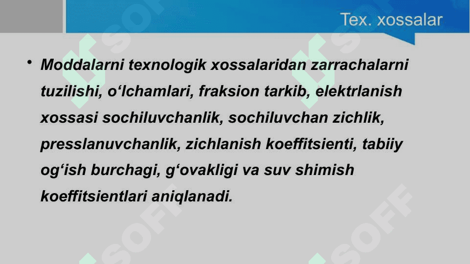 Qoldiq namlik,fraksion tarkib,sochiluvchanlikning tabletka tayyorlash jarayonida ahmiyati 4
