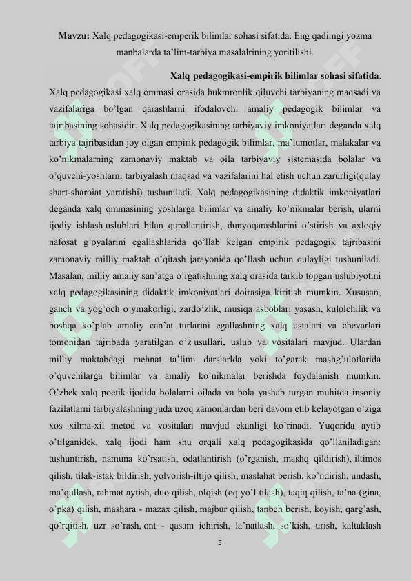 Eng qadimgi davirda yozuvni paydo bo’lishi. 5