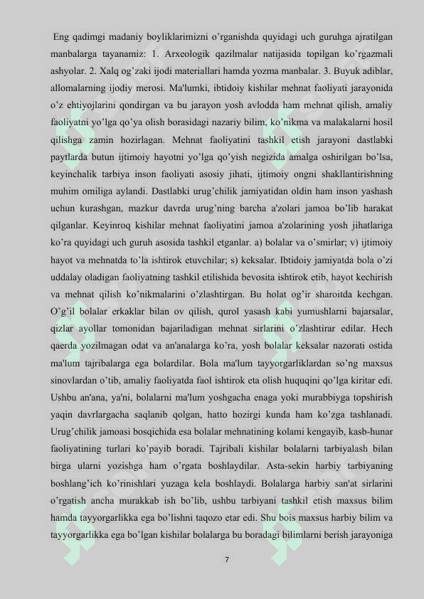 Eng qadimgi davirda yozuvni paydo bo’lishi. 7