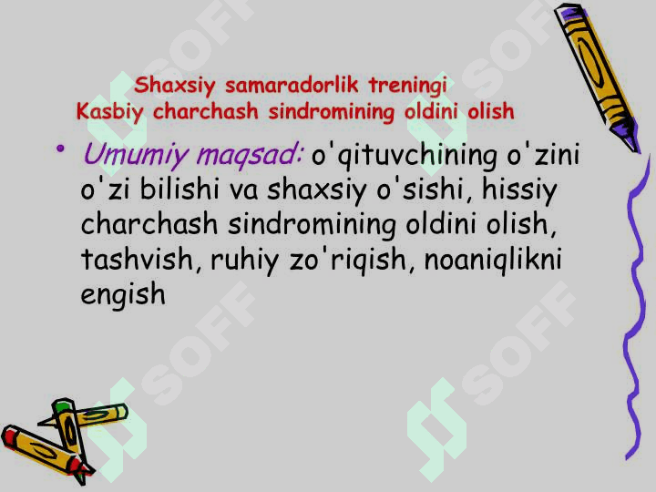 Kasbiy charchash sindromining oldini olish 2