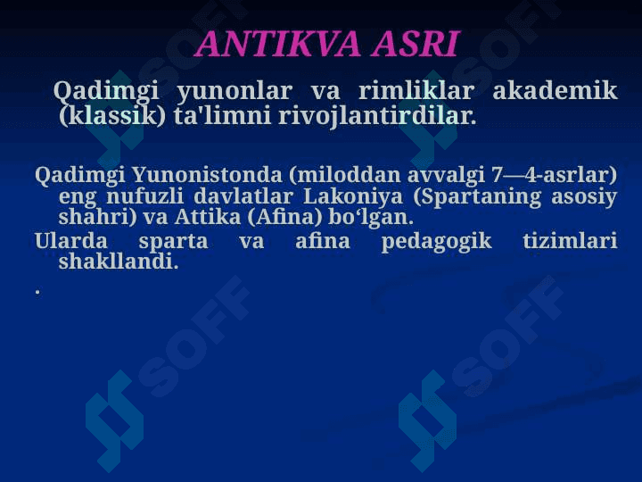 PEDAGOGIKA VA TA'LIM FALSAFA TARIXI 7