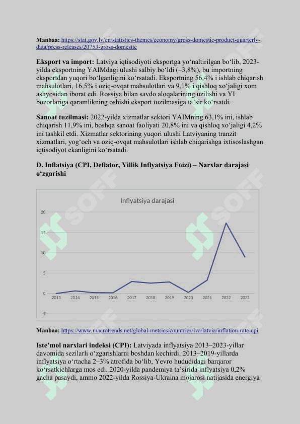 Latviya iqtisodiy tahlili (2013-2023) 8