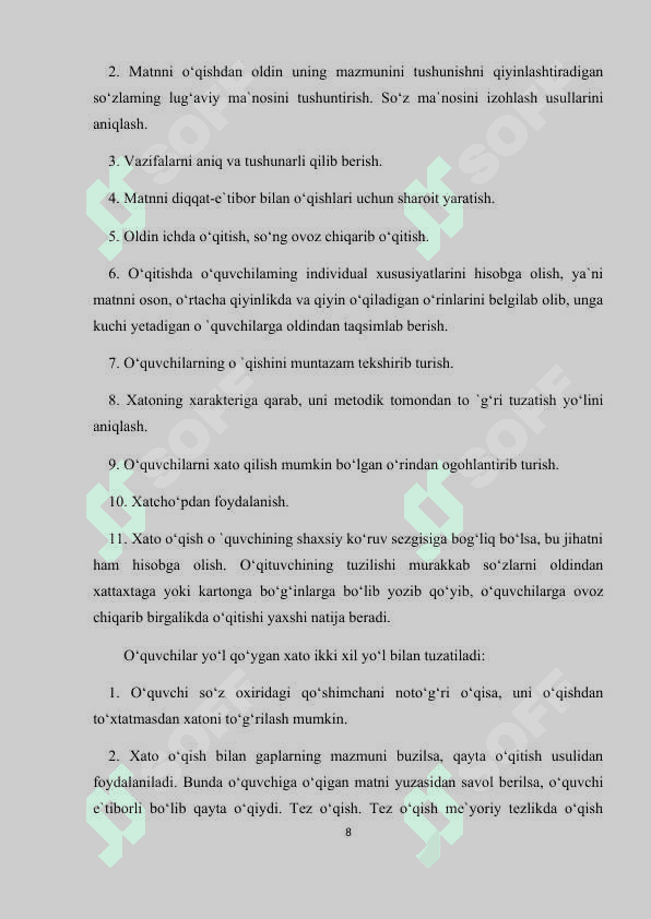 O‘qish darslarida hikoya o’tish uslubiyoti (1-sinf) 8